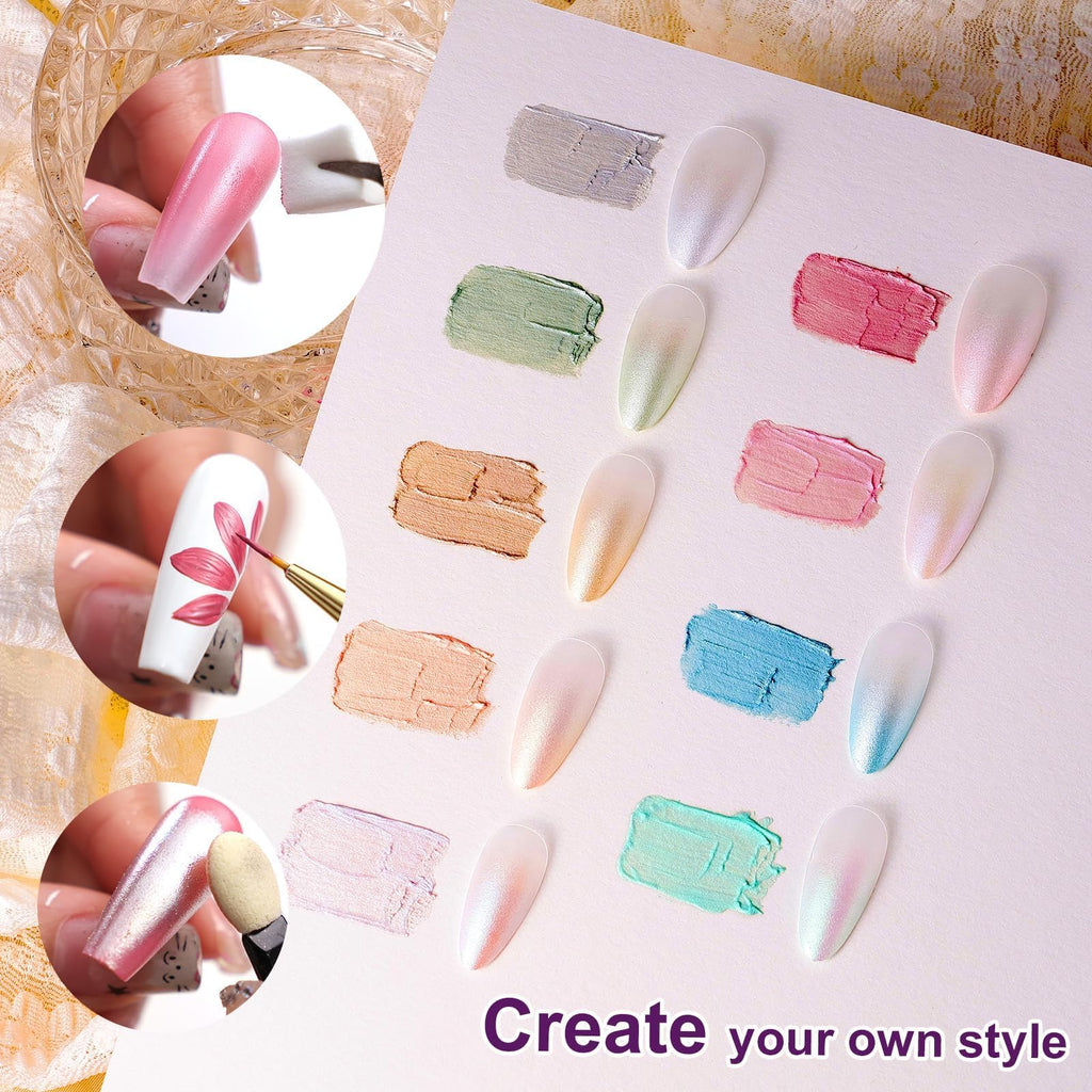 U-Shinein Gradient Painting Gel – 9-Color Ombre Gel Nail Polish with Pearlescent Silk Pigment