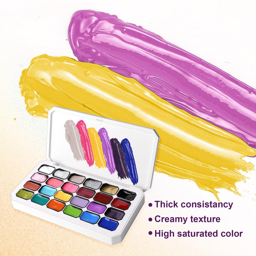 U-Shinein Gradient Painting Gel – 24 Gliter Ombre Gel Polish for Silver & Gold Aura Nails, French Manicure DIY, No-Wipe Palette A