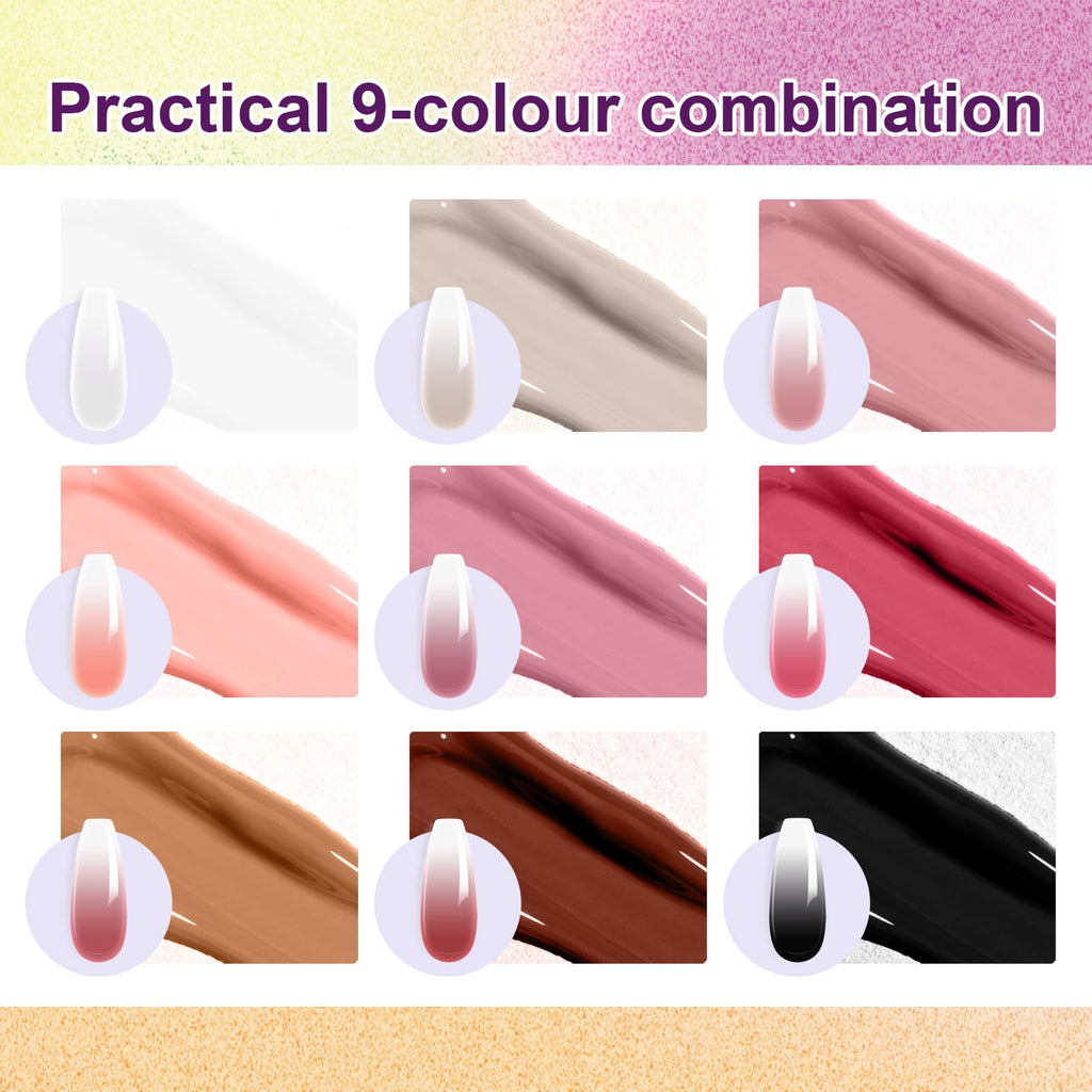 U-Shinein Gradient Painting Gel – 9-Color Ombre Gel Nail Polish Set