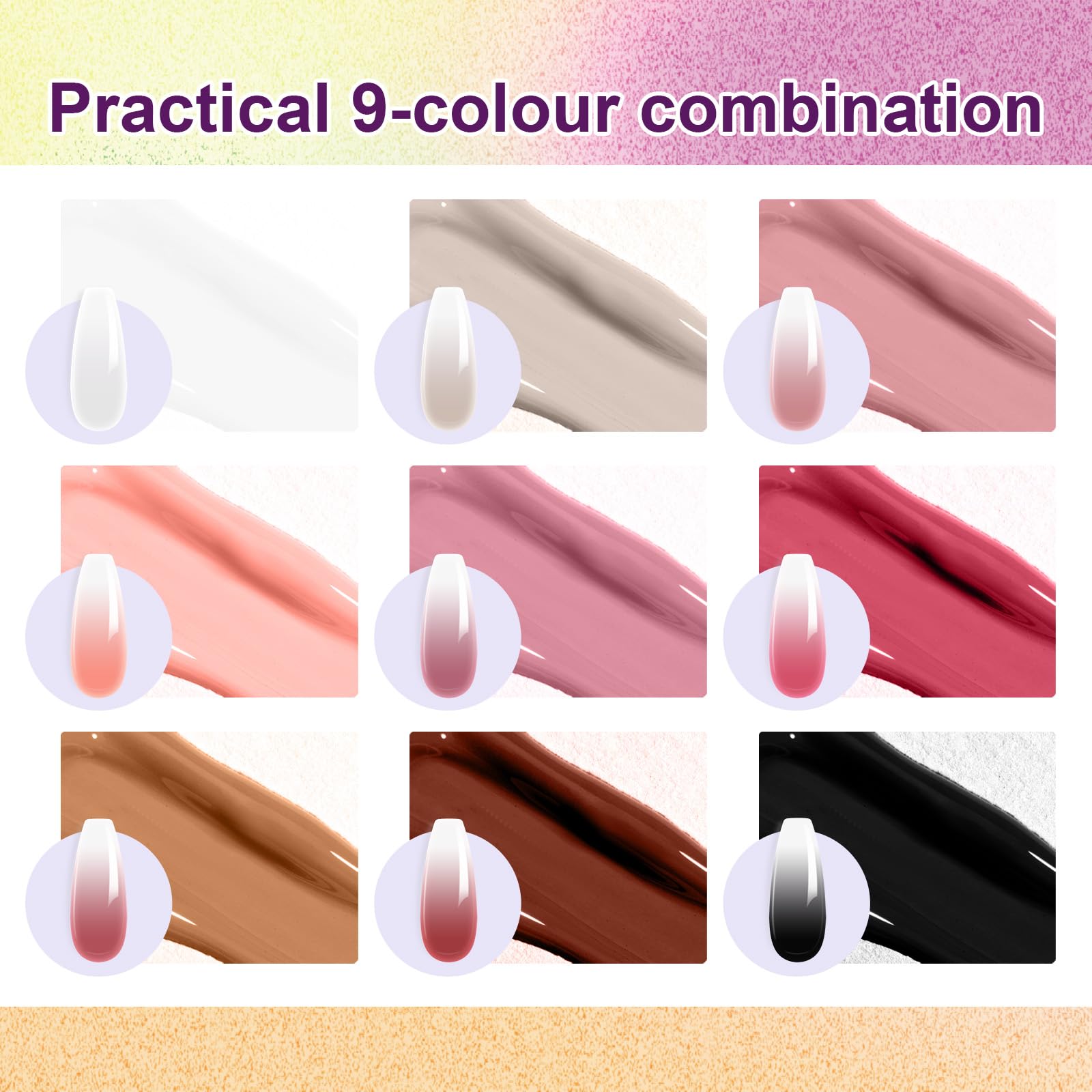 U-Shinein Gradient Painting Gel – 9-Color Ombre Gel Nail Polish Set