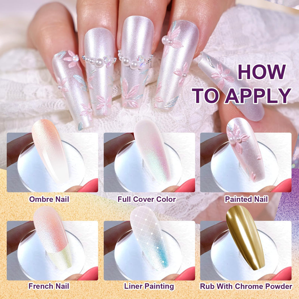 U-Shinein Gradient Painting Gel – 9-Color Ombre Gel Nail Polish with Pearlescent Silk Pigment