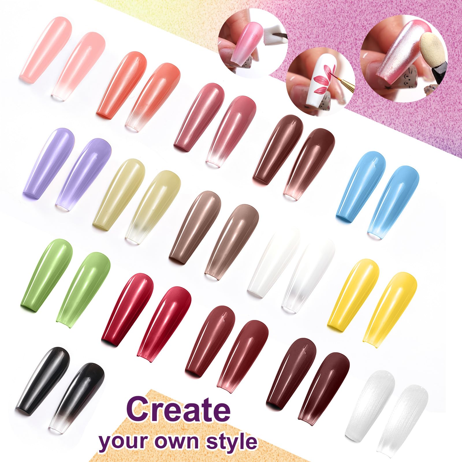 U-Shinein Gradient Painting Gel Kit — 16-Color Ombre Nail Gel for DIY Nail Art (No-Wipe, VelvetSpectrum Studio)