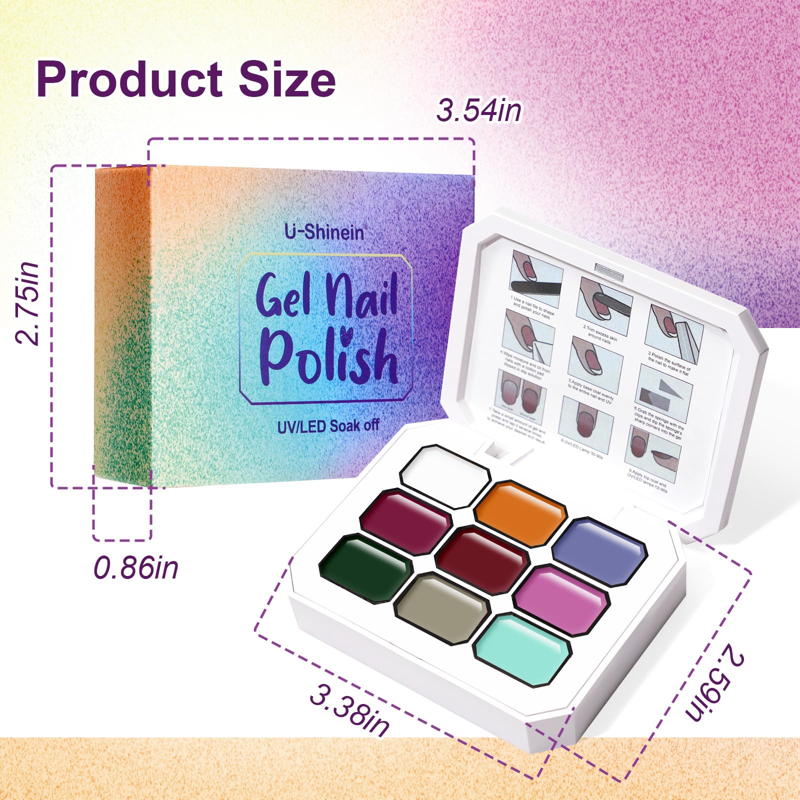 U-Shinein Gradient Painting Gel – 9-Color Ombre Gel Set for Nail Art & DIY Manicures
