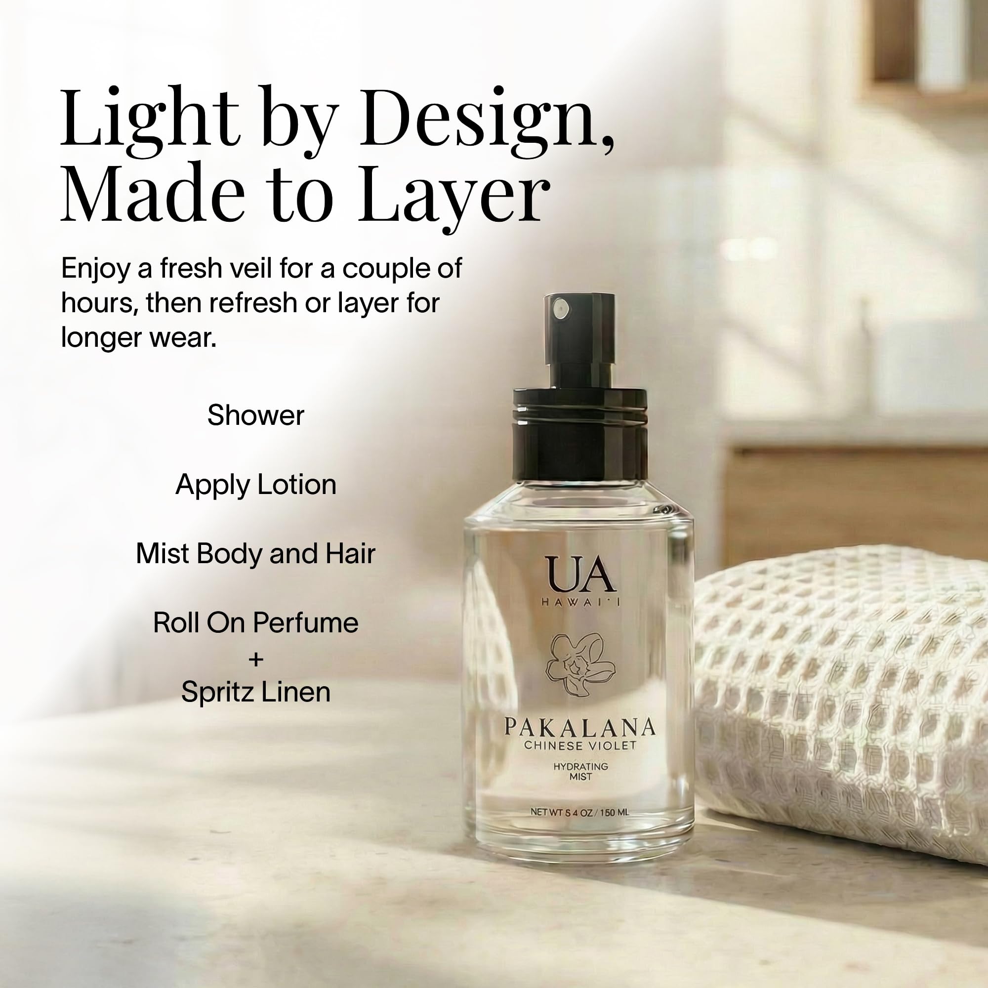 Ua Body Pakalana Chinese Violet Body & Hair Mist – Hawai'i, Alcohol-Free