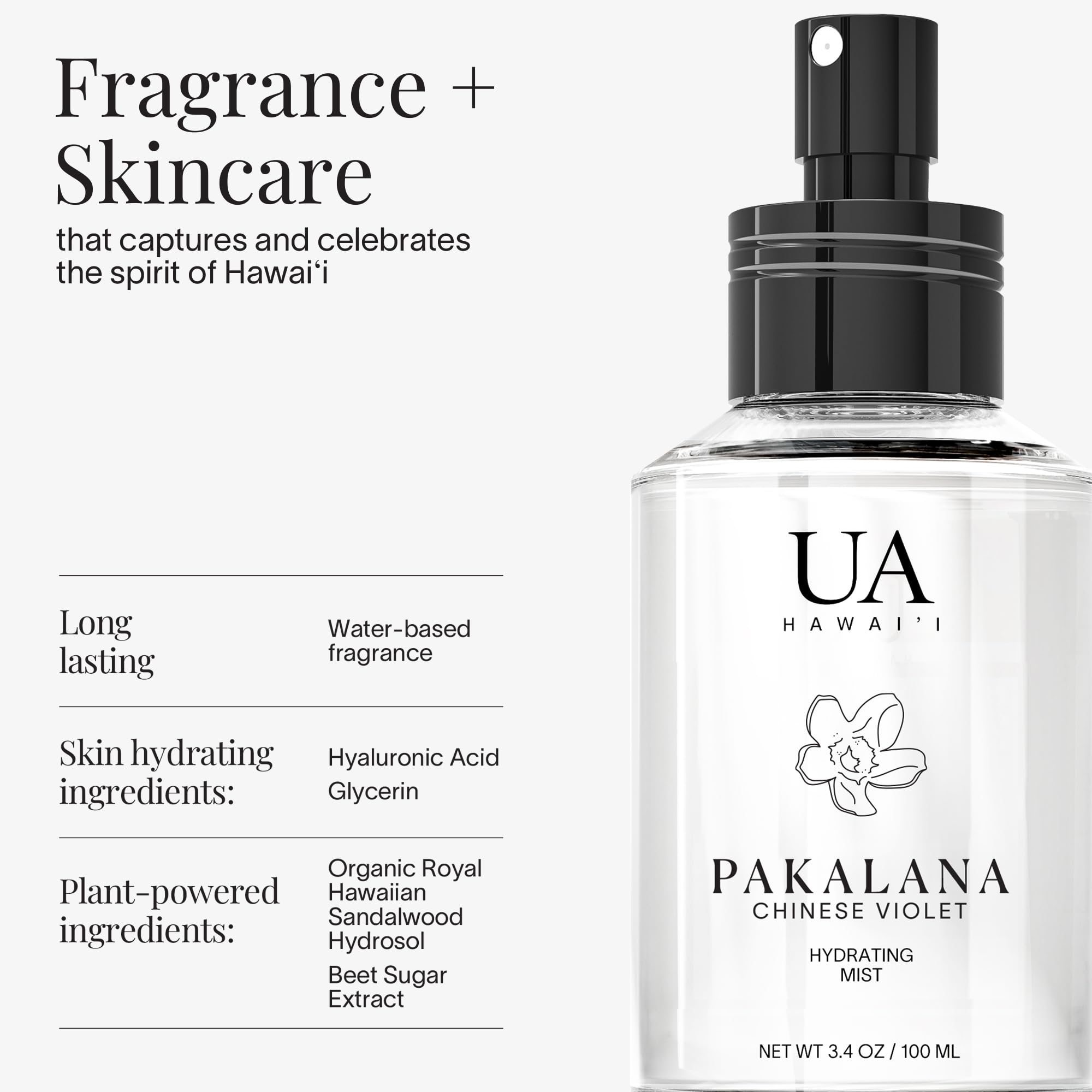 Ua Body Pakalana Chinese Violet Body & Hair Mist – Hawai'i, Alcohol-Free