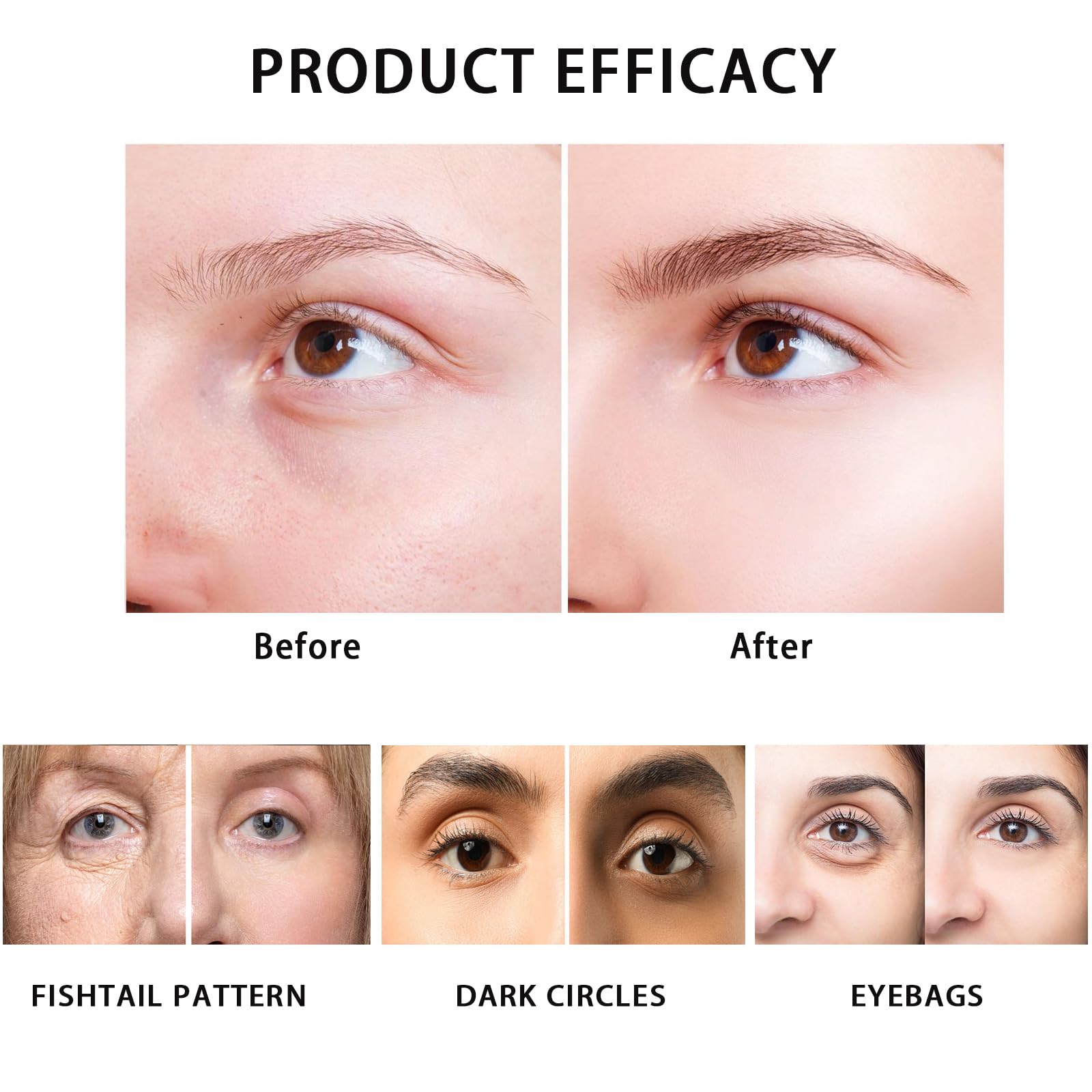 UABUITGLS Instant Firm Eye Tightener – Lightweight Eye Cream with Brush