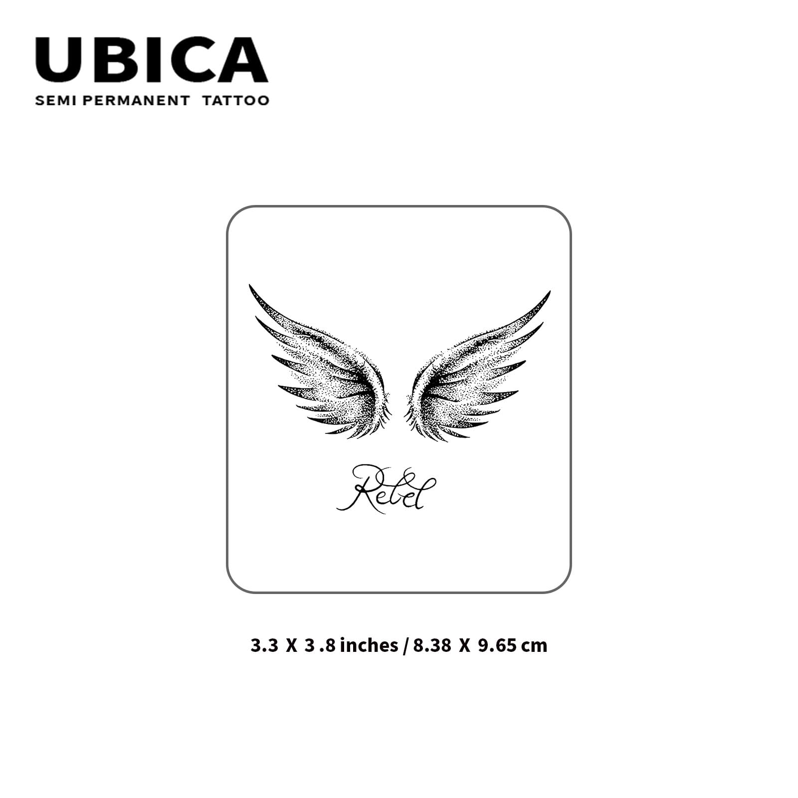 UBICA Angel Wings Semi-Permanent Tattoo – 2 Sheets, Realistic Waterproof Body Art