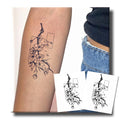 UBICA Semi-Permanent Tattoo 2 Sheets – Cherry Blossom Design, Lasts 2 Weeks, Waterproof & Realistic for Women