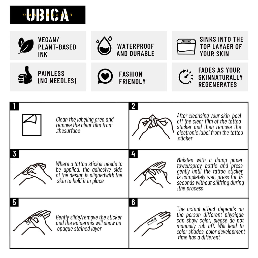 UBICA Wacky Temporary Tattoos – Funny Texts, Waterproof & Long-Lasting