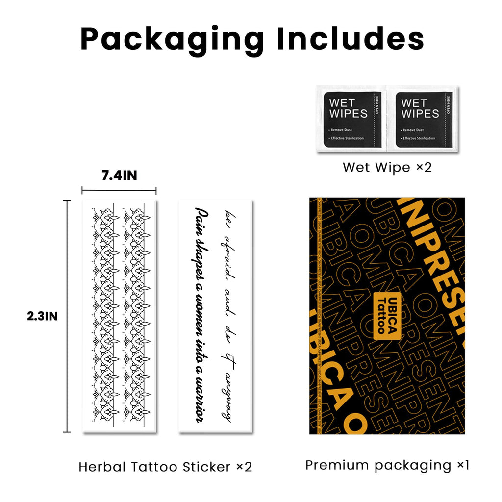 UBICA Lace Thigh Tattoos – 2 Sheets, Lasts 7–15 Days, Develops in 24h, Waterproof