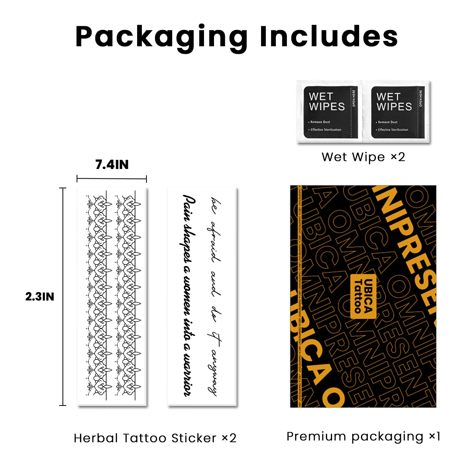 UBICA Lace Thigh Tattoos – 2 Sheets, Lasts 7–15 Days, Develops in 24h, Waterproof