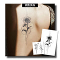 UBICA Large Semi-Permanent Sunflower Tattoo – 2 Sheets, 2-Week Waterproof Floral Designs