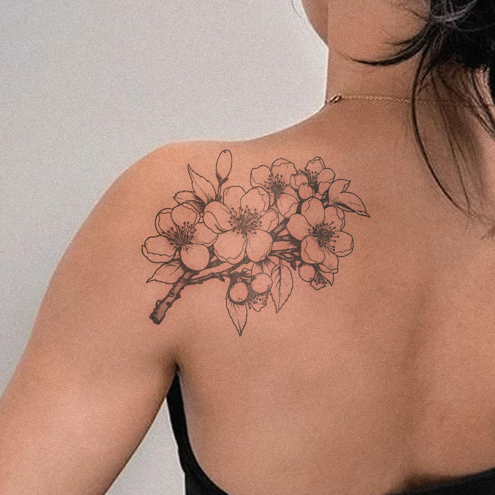 UBICA Tattoo Tech – 2 Sheets Large Semi-Permanent Tattoos (Flowers with Branches), 7–15 Days, Waterproof