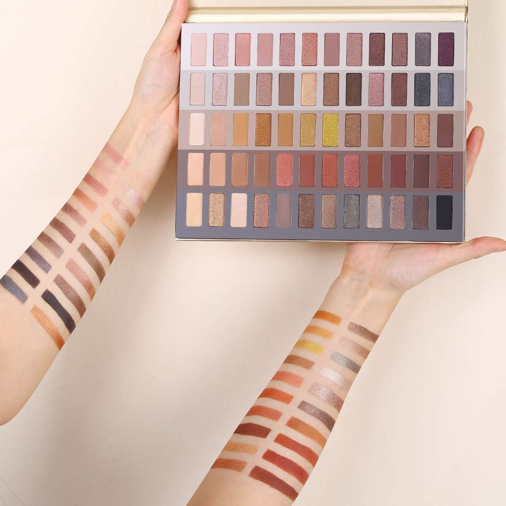 UCANBE 60-Color Naked Eyeshadow Palette – Warm Neutral Neutrals, Matte, Metallic & Glitter Finishes
