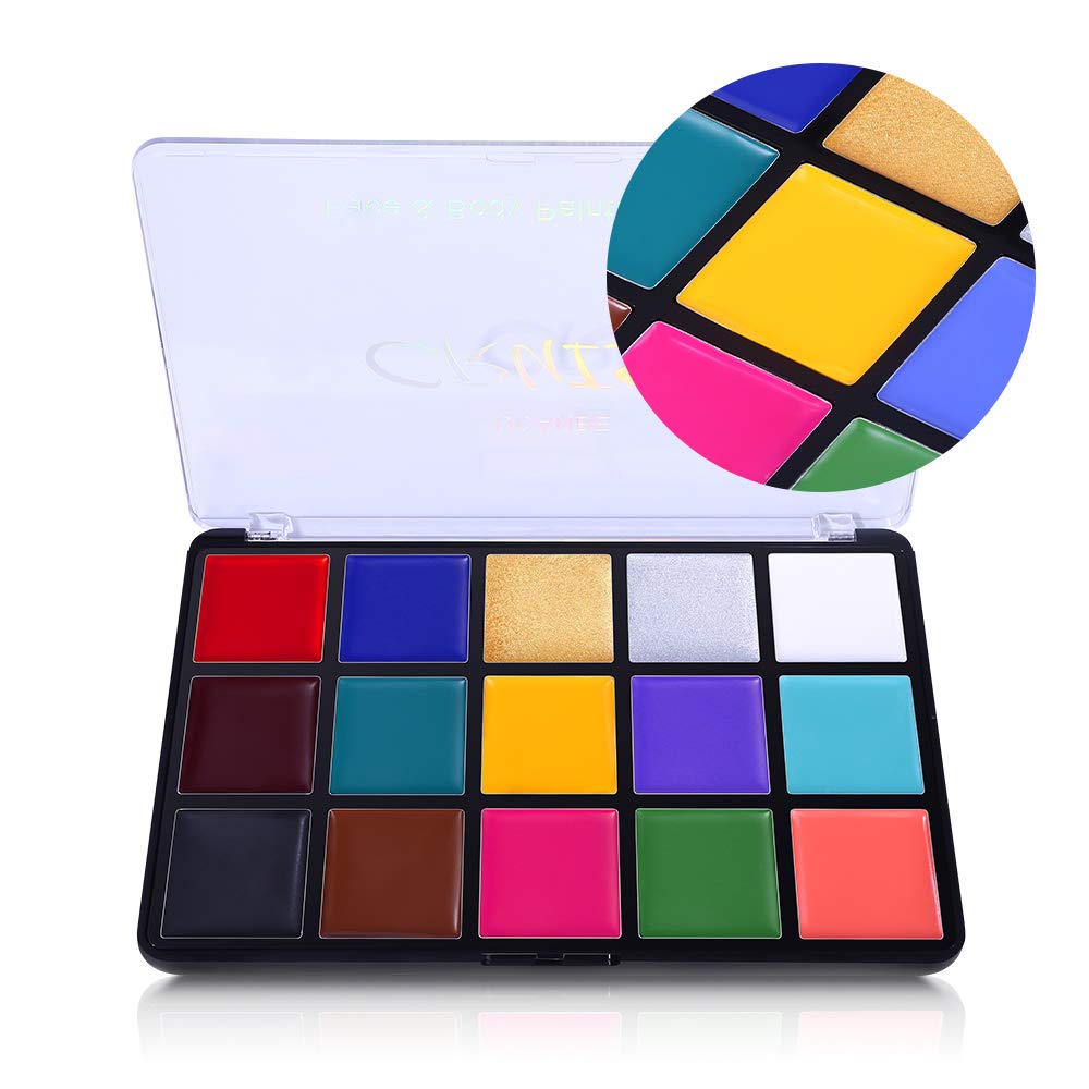 UCANBE Face Body Paint Oil Palette – 15 Colors, Non-Toxic & Hypoallergenic