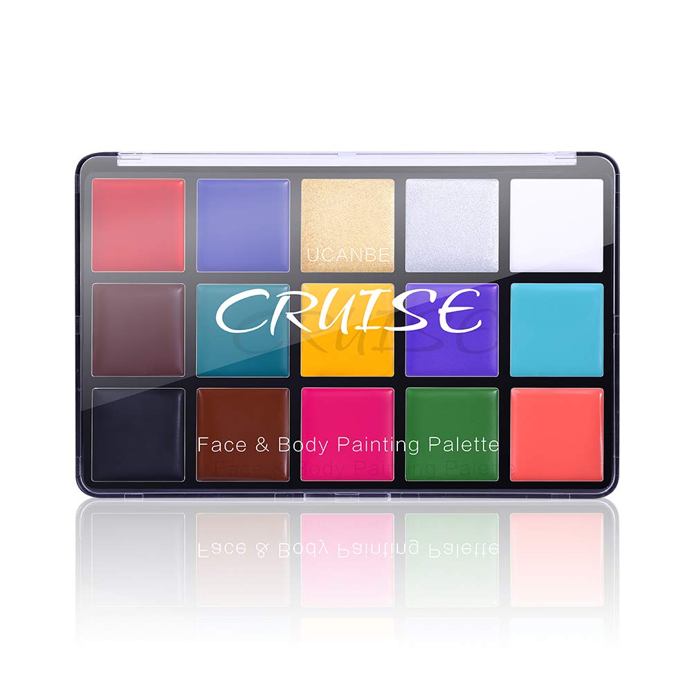 UCANBE Face Body Paint Oil Palette – 15 Colors, Non-Toxic & Hypoallergenic