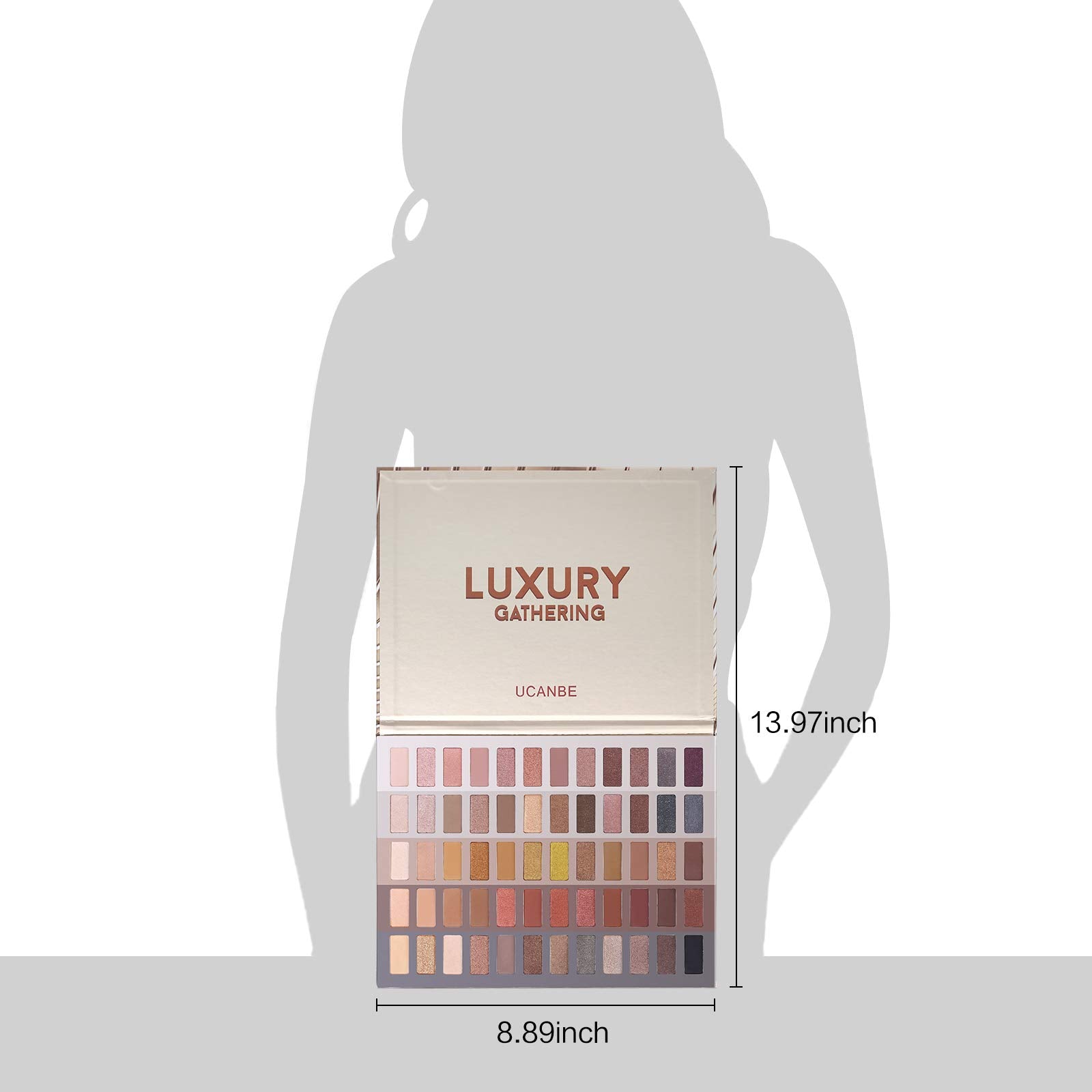 UCANBE 60-Color Naked Eyeshadow Palette – Warm Neutral Neutrals, Matte, Metallic & Glitter Finishes