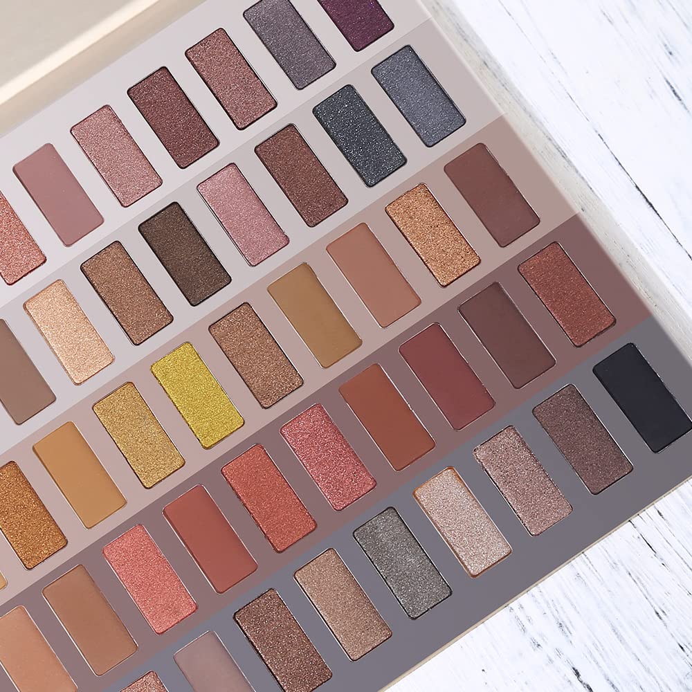 UCANBE 60-Color Naked Eyeshadow Palette – Warm Neutral Neutrals, Matte, Metallic & Glitter Finishes