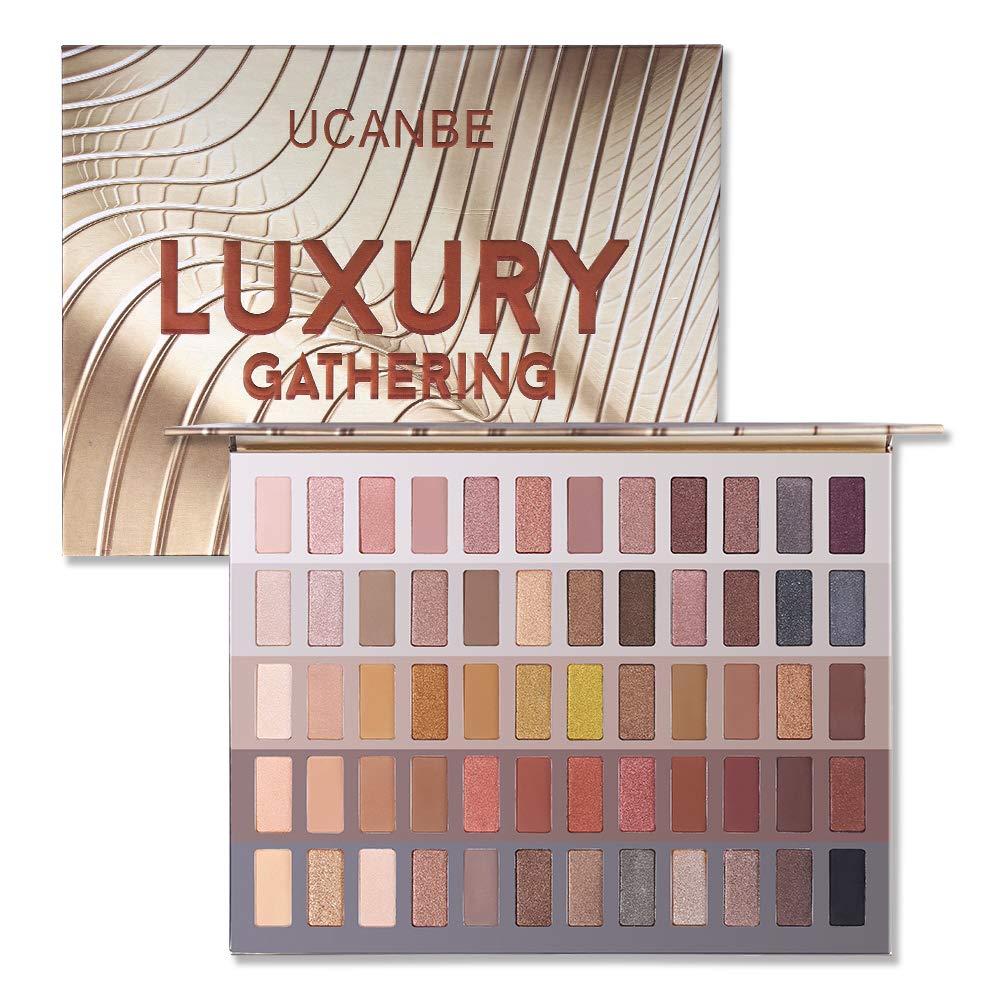 UCANBE Luxury Gathering Neutral Eyeshadow Palette - 60 Shades Matte Satin Pearl Metal