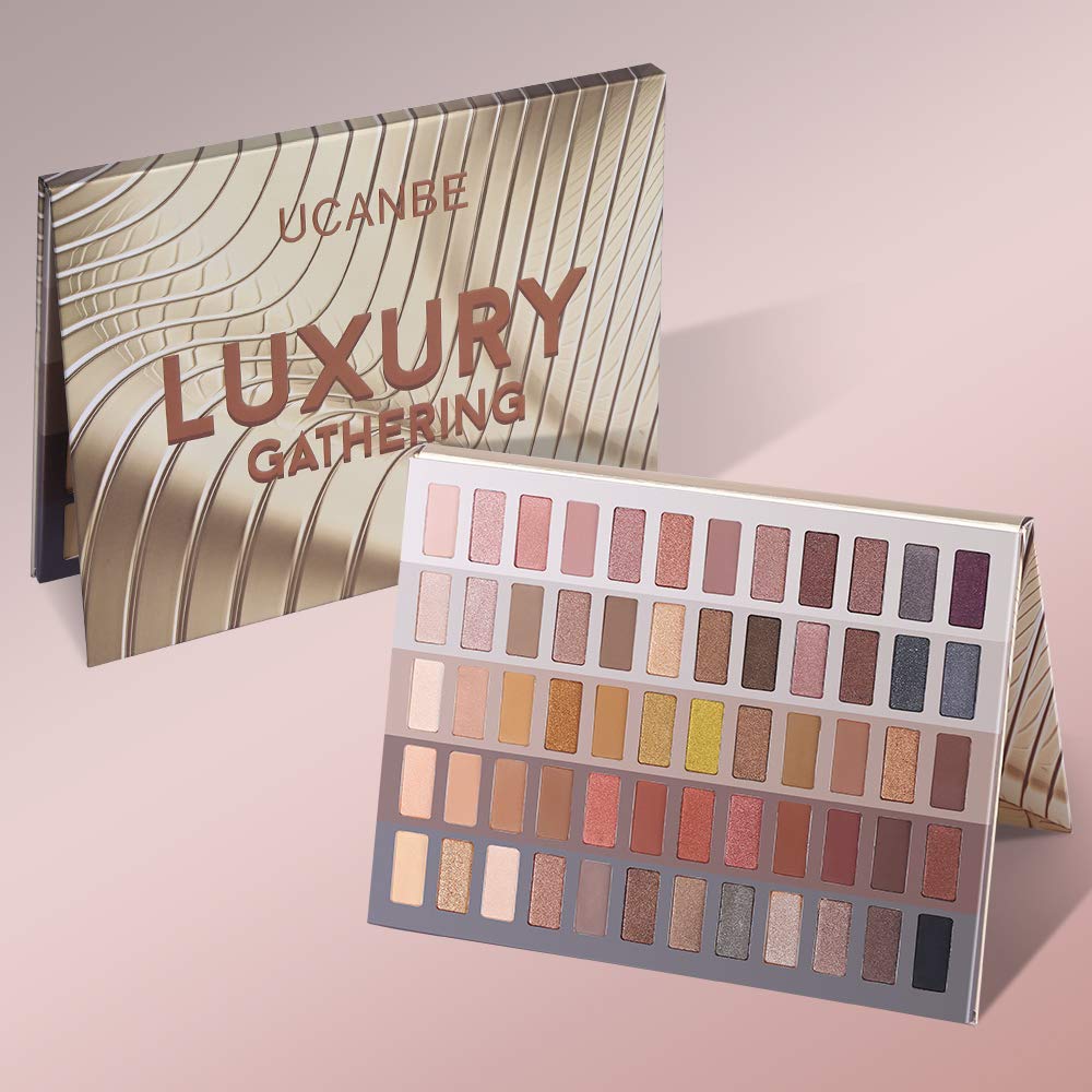 UCANBE 60-Color Naked Eyeshadow Palette – Warm Neutral Neutrals, Matte, Metallic & Glitter Finishes