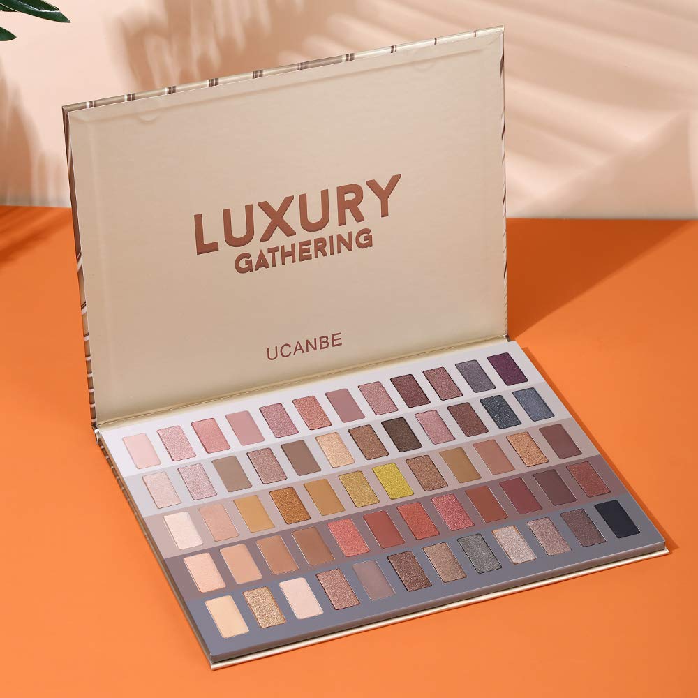 UCANBE Luxury Gathering Neutral Eyeshadow Palette - 60 Shades Matte Satin Pearl Metal
