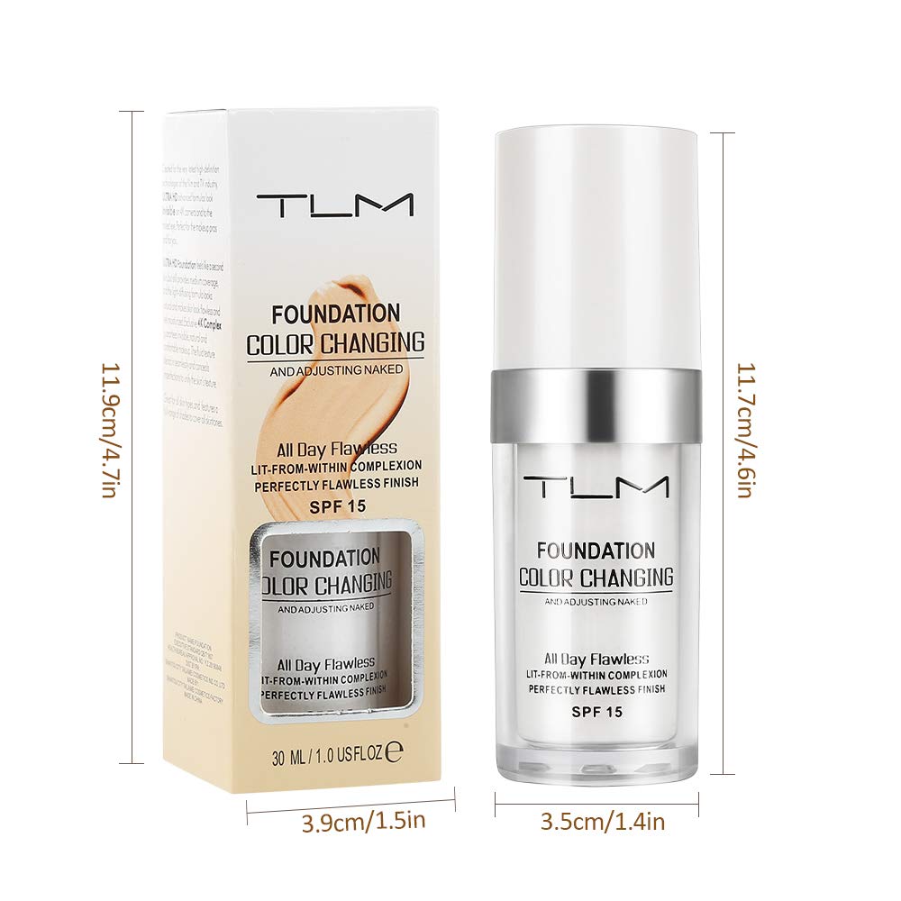 UCANBE TLM Color Changing Foundation Liquid – 2pc Brush & Sponge Set, SPF15
