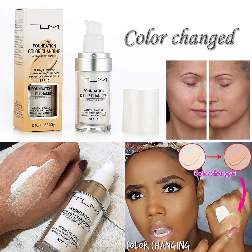 UCANBE TLM Color Changing Foundation Liquid – 2pc Brush & Sponge Set, SPF15