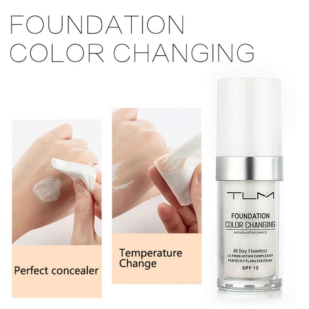 UCANBE TLM Color Changing Foundation Liquid – 2pc Brush & Sponge Set, SPF15