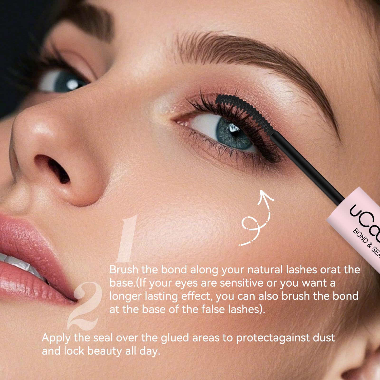 uCoolMe Lash Bond & Seal Waterproof 10ml — 2-in-1 Lash Glue for DIY Clusters (Black)
