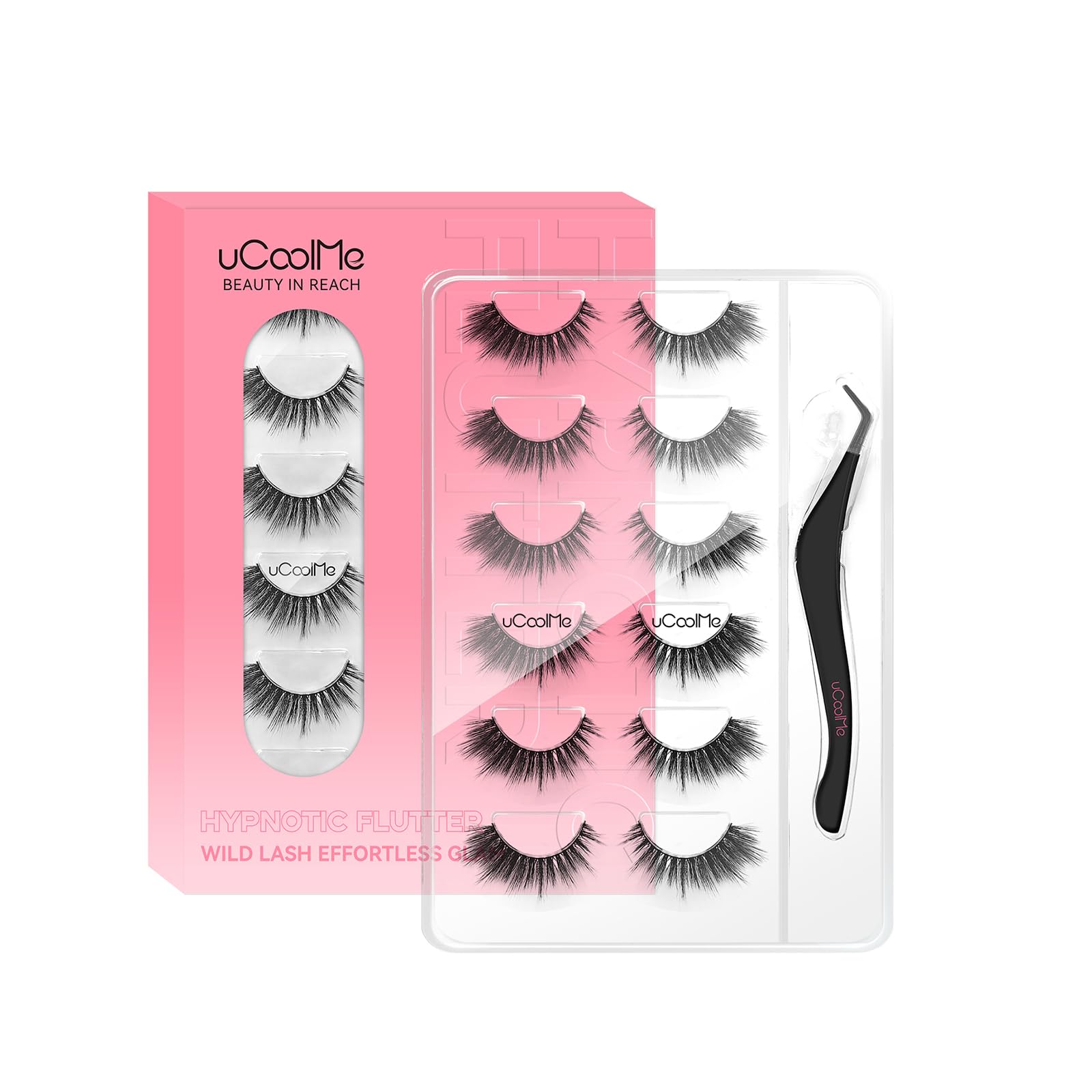 uCoolMe Lash Clusters – Natural Look False Lashes, 6 Pairs, DIY-Cut