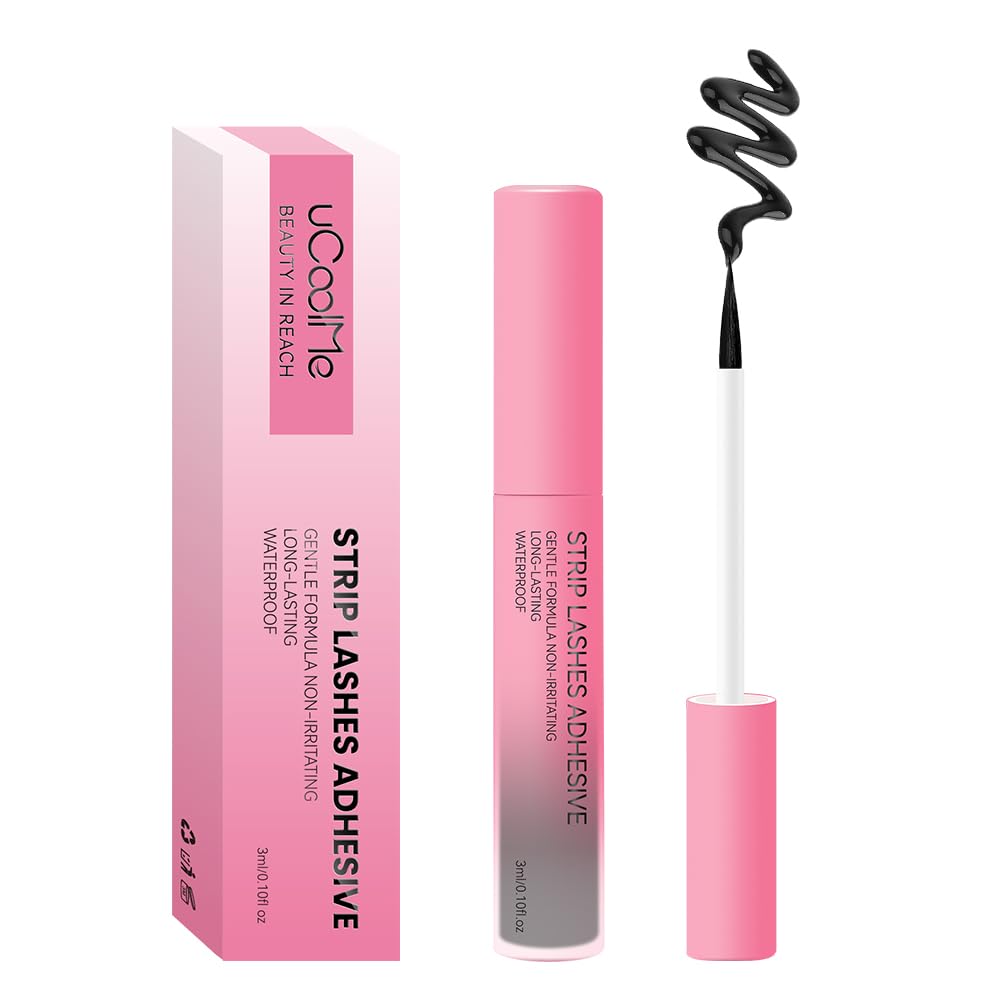 UCOOLME Lash Glue Black – 15-Second Hold, Latex-Free, Leak-Proof Cap for Strip Lashes