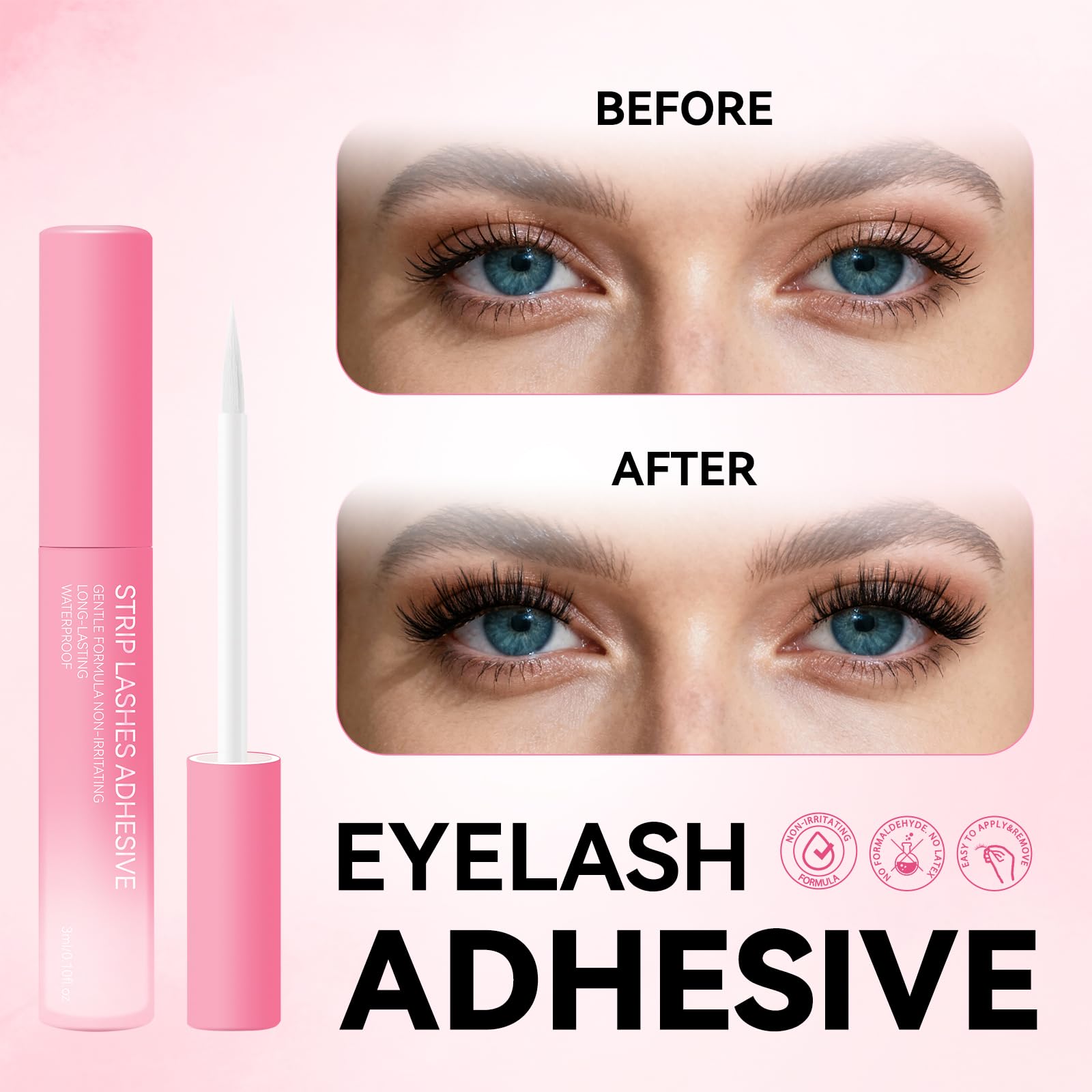 uCoolMe Lash Glue White - Fast-Dry, Latex-Free Adhesive for Strip Lashes
