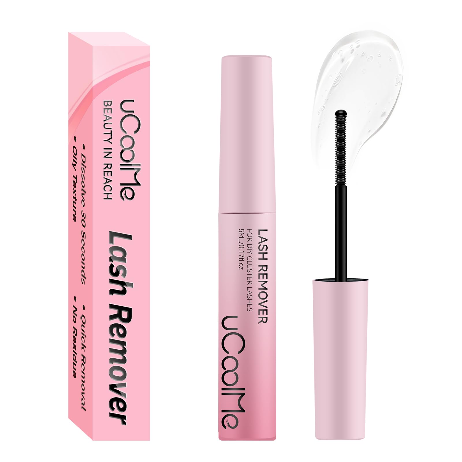 UCOOLME Lash Glue Remover 5ML – Gentle Oil-Based Dissolver with Spiral Brush & Leak-Proof Cap