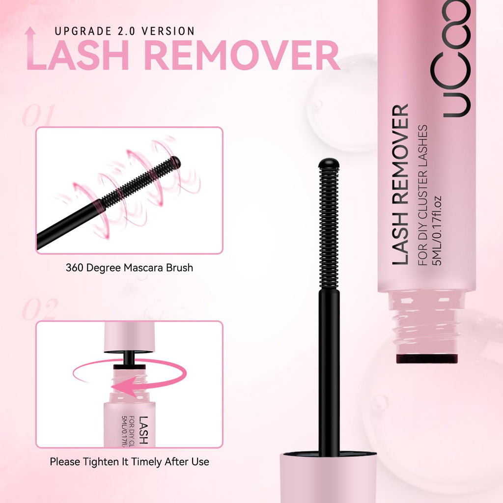 UCOOLME Lash Glue Remover 5ML – Gentle Oil-Based Dissolver with Spiral Brush & Leak-Proof Cap