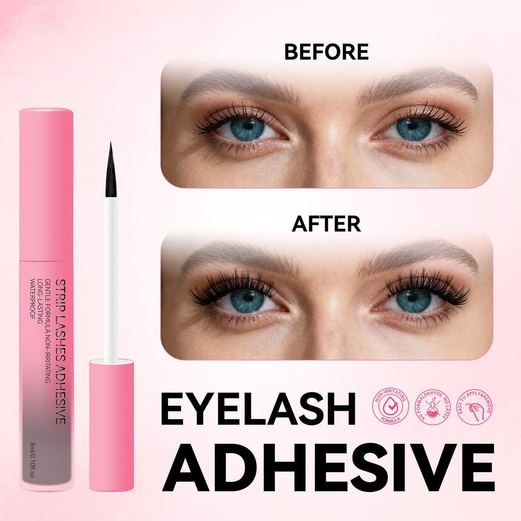 UCOOLME Lash Glue Black – 15-Second Hold, Latex-Free, Leak-Proof Cap for Strip Lashes