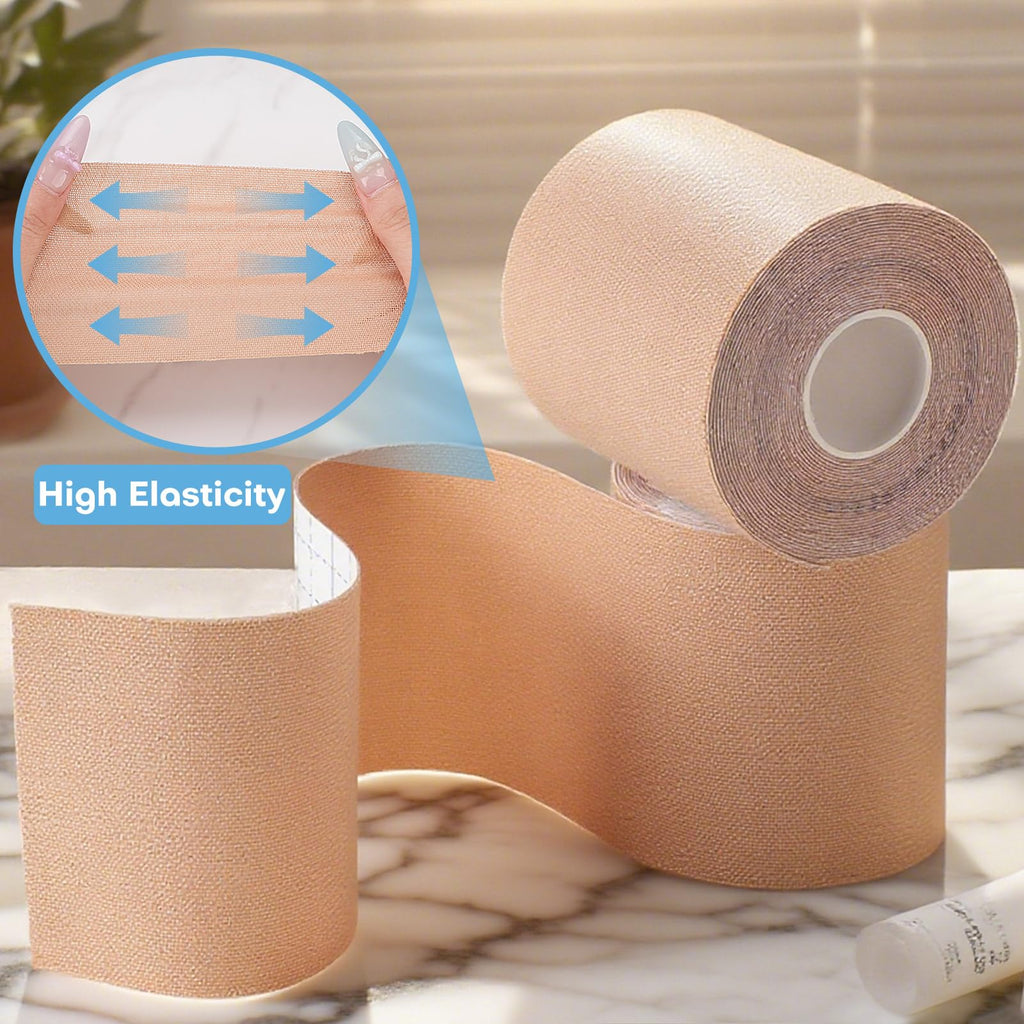 Udefineit Tattoo Cover Up Tape – 2 Rolls, 3-Inch Wide, 16.4 ft Each, Light Tan