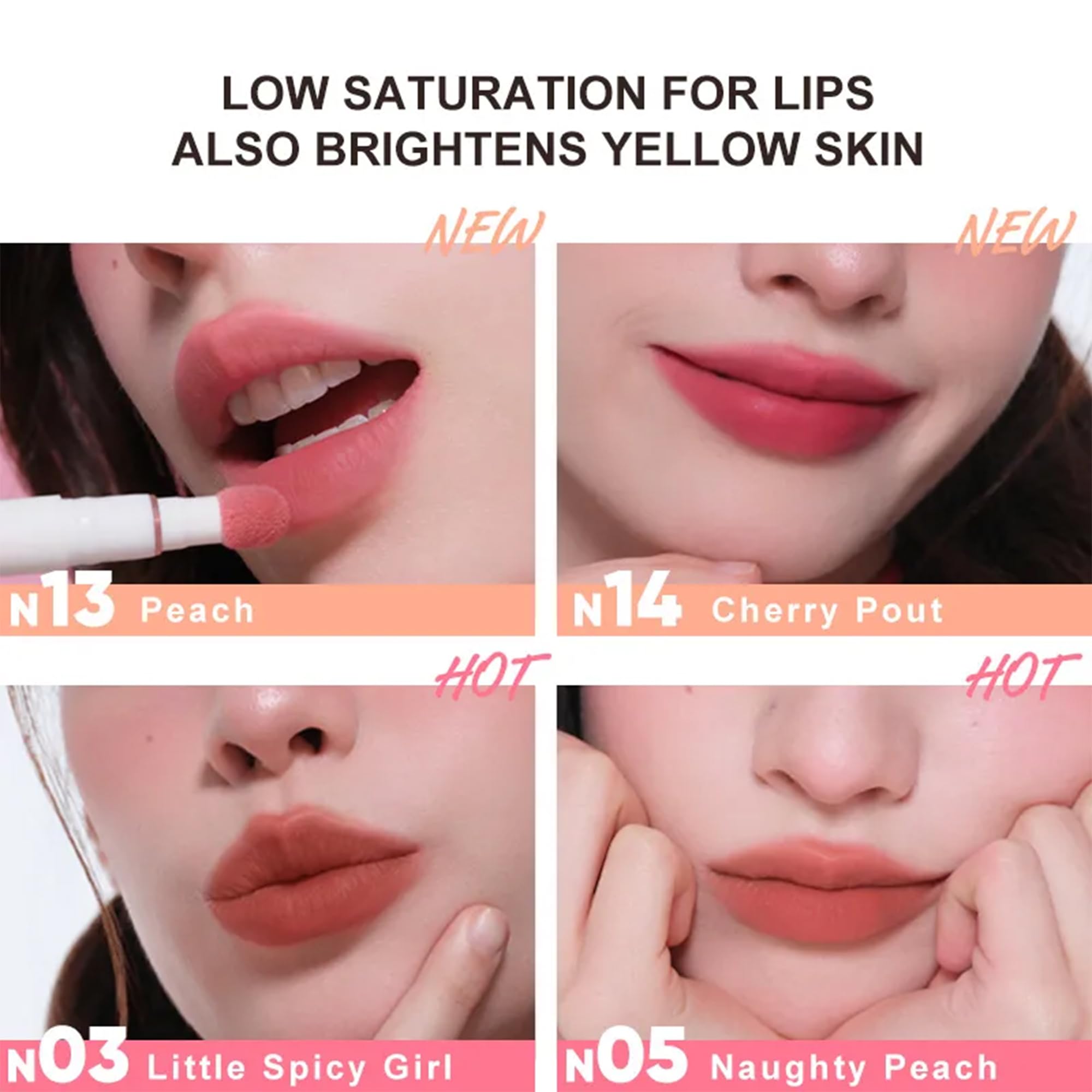 Ueuiu Liquid Lipstick + Cushion Foundation in Pomegranate – Hydrating, Long-Lasting Lip Color
