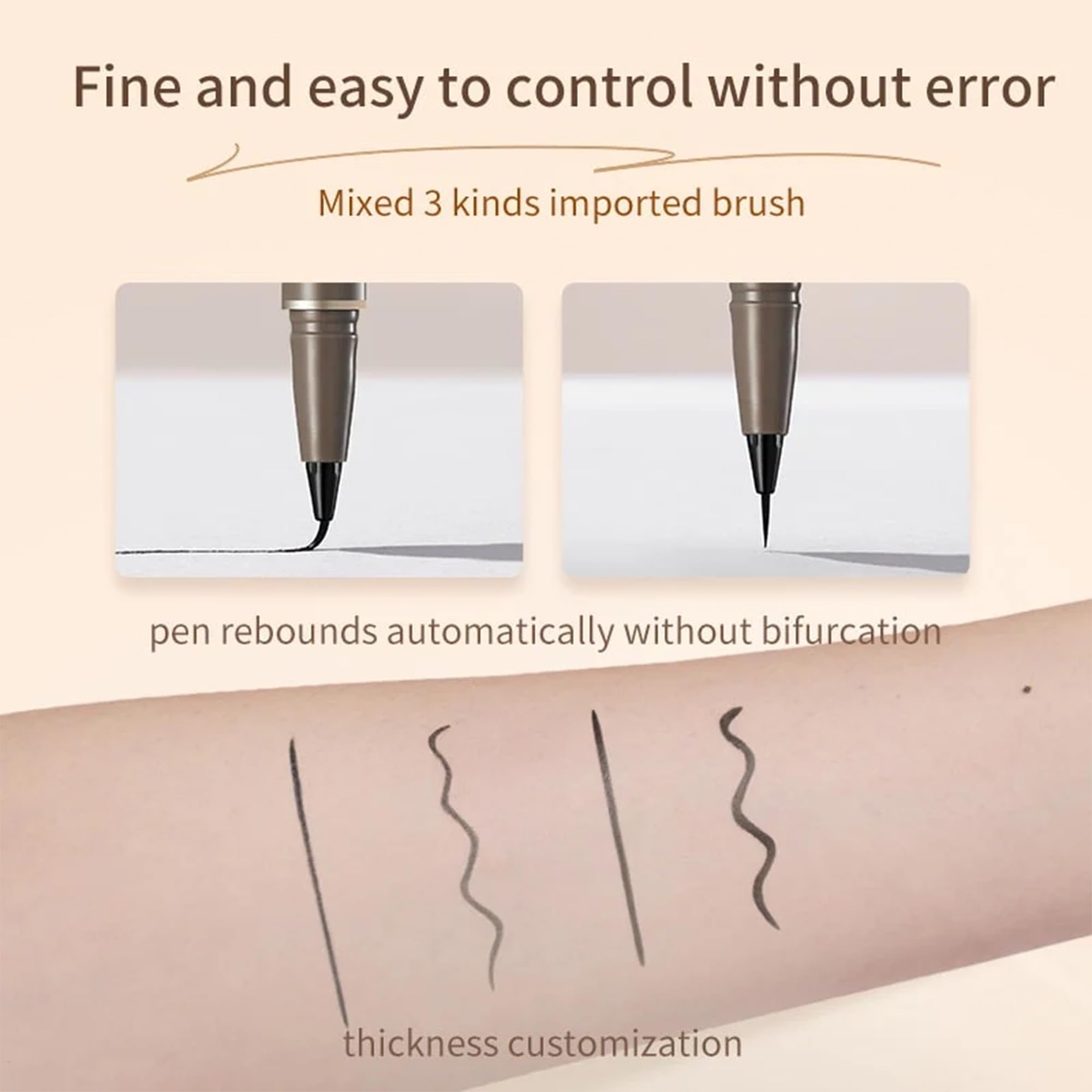 Ueuiu Judy Doll Liquid Eyeliner – Ultra-Fine Tip, Waterproof & Longwear (#04 Gray Brown Upgrade)