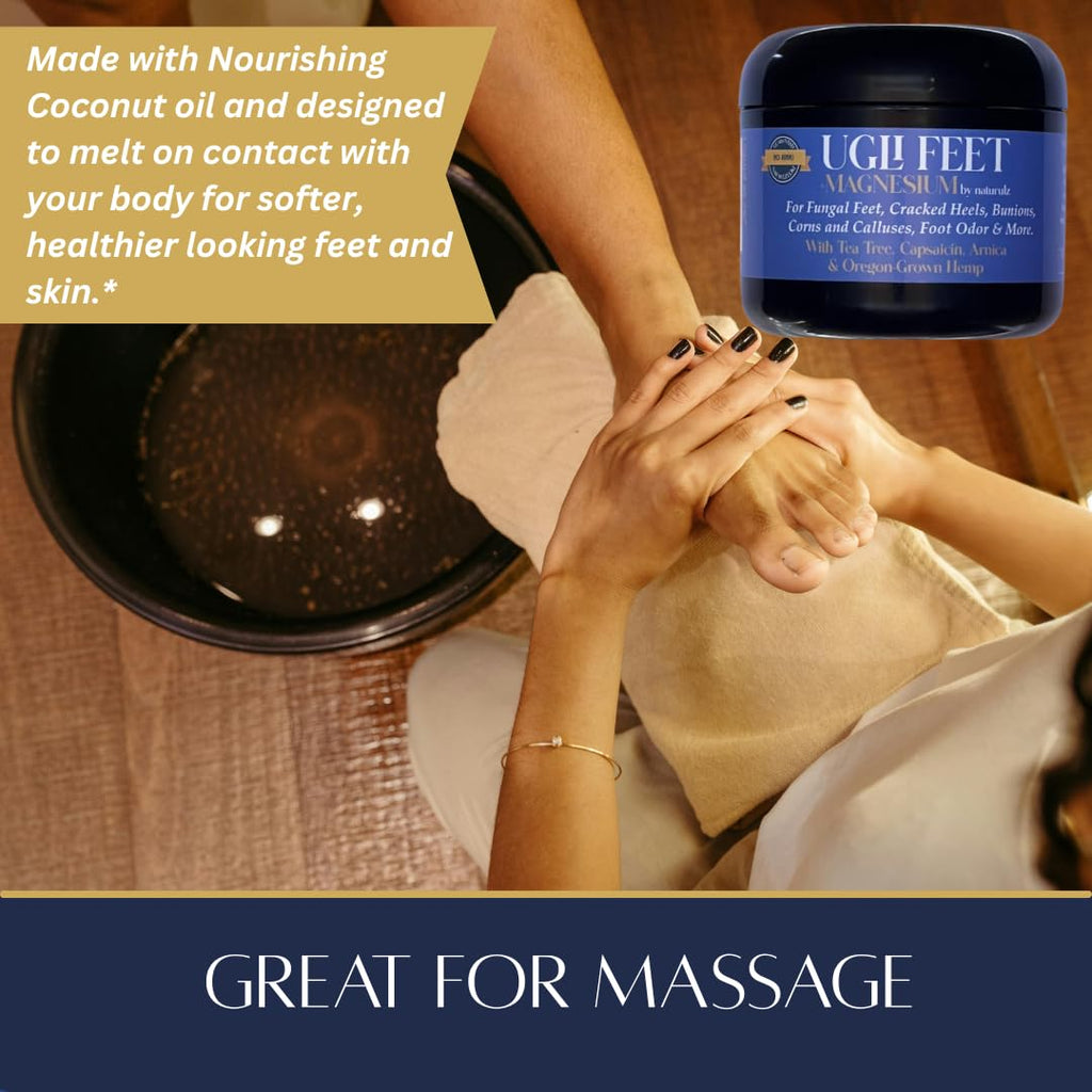 Ugli Feet + Magnesium by Naturulz: Tea Tree, Arnica & Capsaicin Foot Care