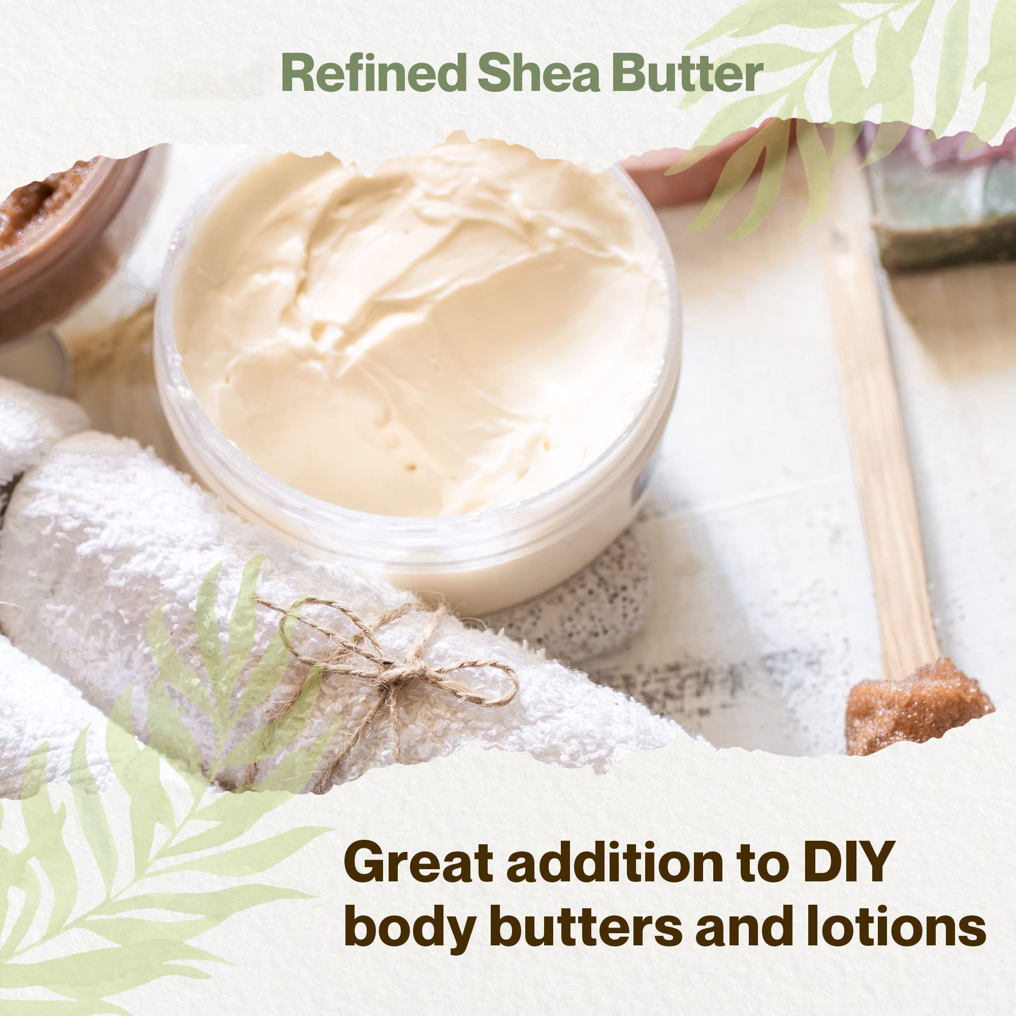 uh*Roh*Muh Refined Shea Butter from France 16 oz – Odorless & Smooth Texture – Cosmetic Grade for Skincare, Hair Care, Soap Making, Lotions & DIY Formulations