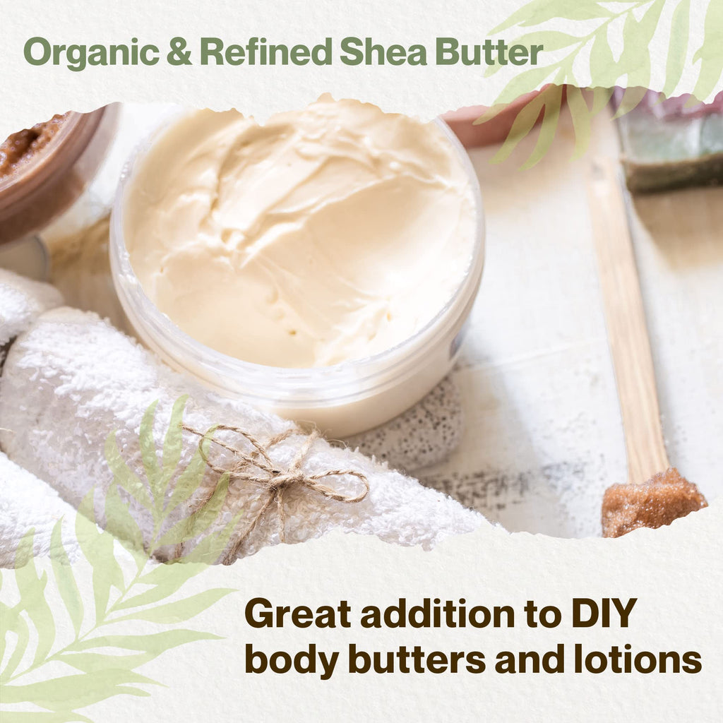 Organic Refined Shea Butter – Unscented & Smooth Texture – Premium Cosmetic Grade Shea Butter for Skincare, Hair Care, Soap Making, Lotions, Balms & DIY Formulations | France