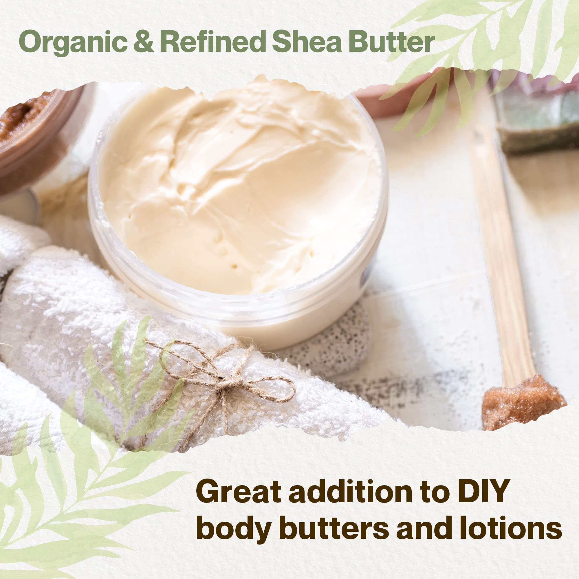 Organic Refined Shea Butter – Unscented & Smooth Texture – Premium Cosmetic Grade Shea Butter for Skincare, Hair Care, Soap Making, Lotions, Balms & DIY Formulations | France