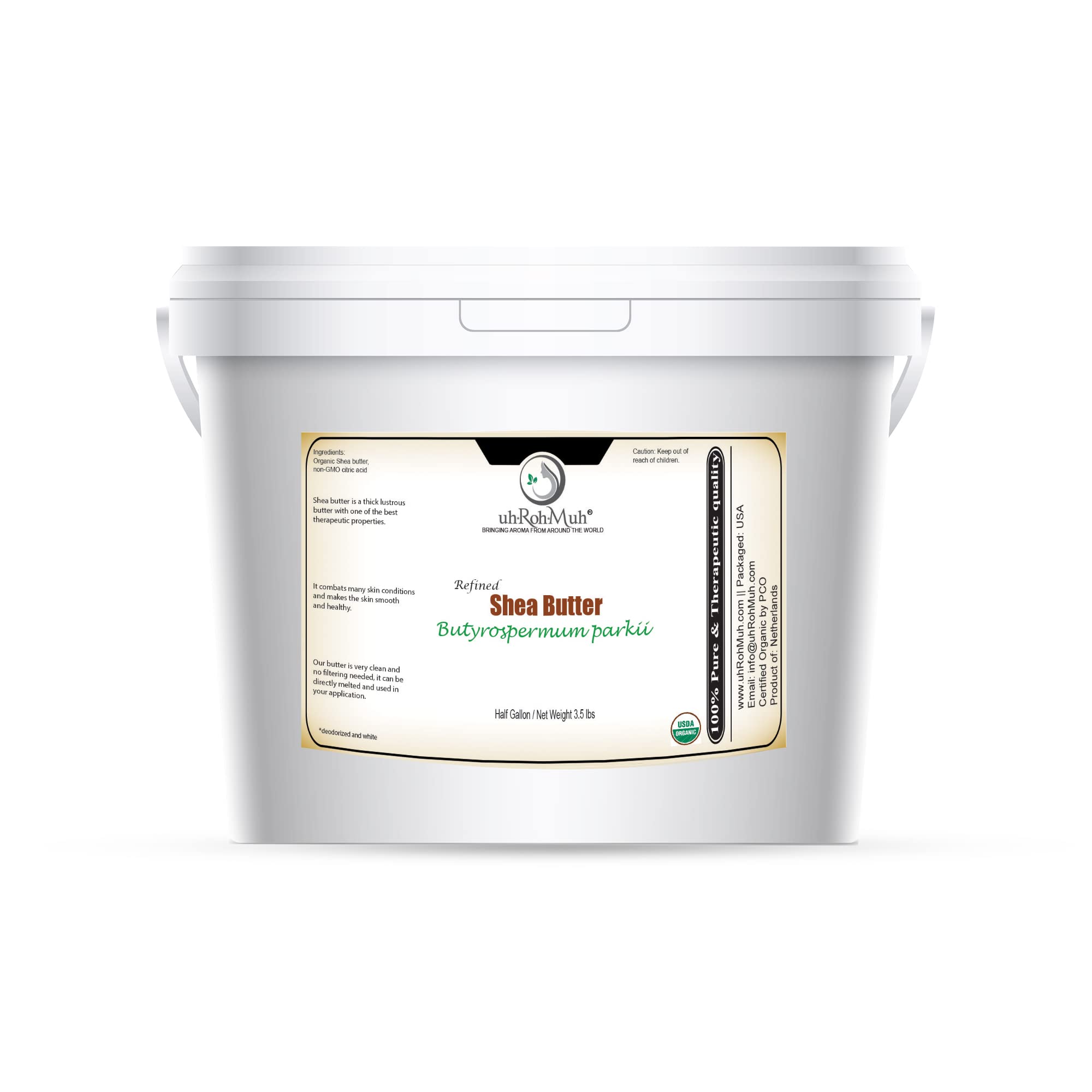uh*Roh*Muh Organic Refined Shea Butter – Unscented & Smooth Texture – Premium Cosmetic Grade Shea Butter for Skincare, Hair Care, Soap Making, Lotions, Balms & DIY Formulations | France
