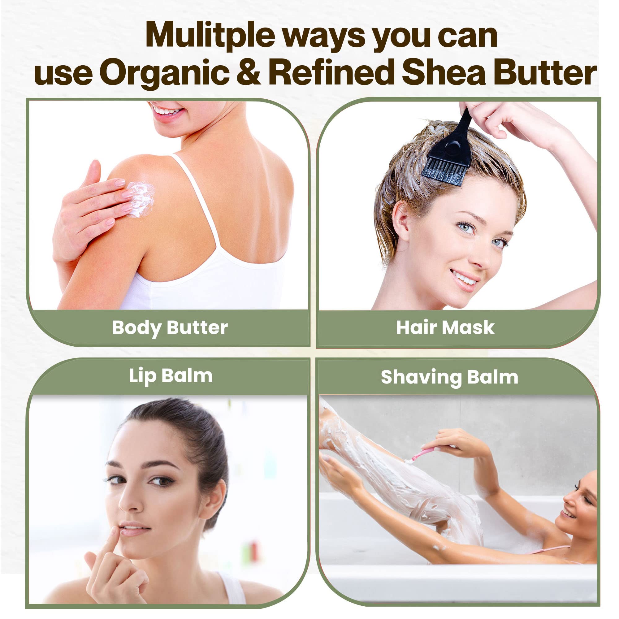 uh*Roh*Muh Organic Refined Shea Butter – Unscented & Smooth Texture – Premium Cosmetic Grade Shea Butter for Skincare, Hair Care, Soap Making, Lotions, Balms & DIY Formulations | France