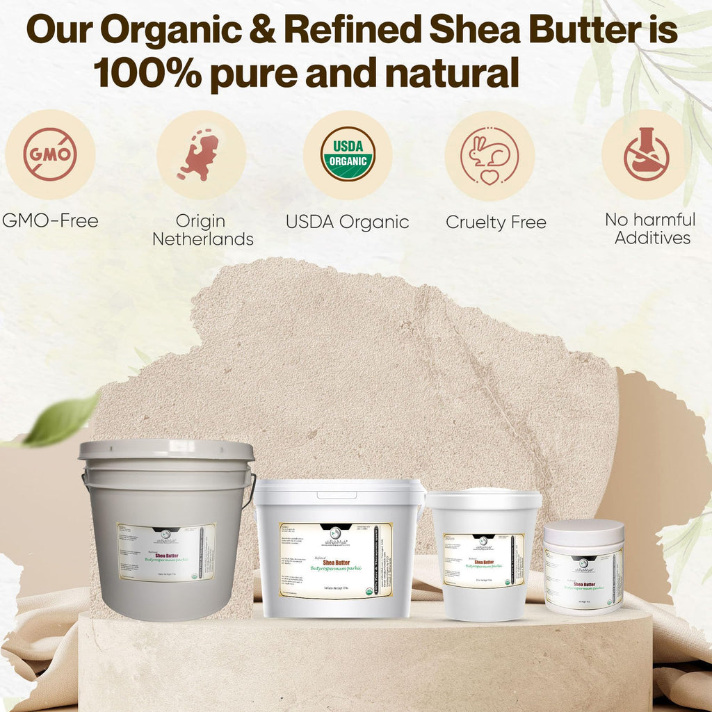 uh*Roh*Muh Organic Refined Shea Butter – Unscented & Smooth Texture – Premium Cosmetic Grade Shea Butter for Skincare, Hair Care, Soap Making, Lotions, Balms & DIY Formulations | France