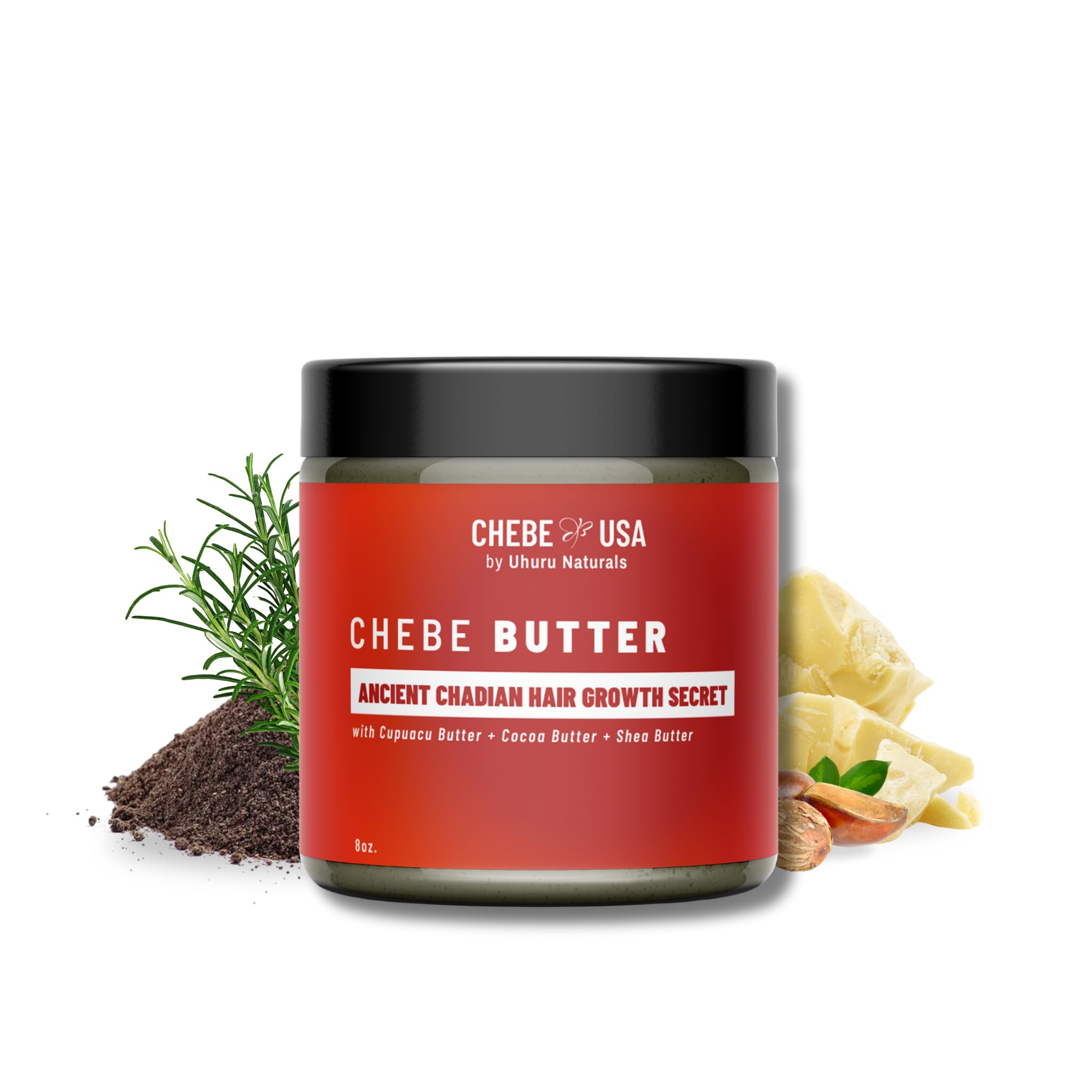Uhuru Naturals ChadianChebe™ Hair Growth Butter (8oz) – Authentic Chad Hair Butter for Thick, Long Hair