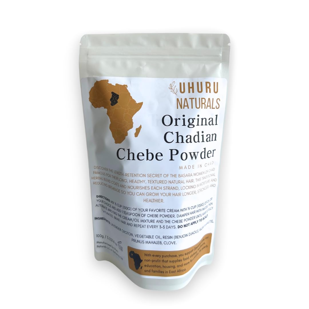 Uhuru Naturals ChadianChebe Hair Powder (100 g) | Authentic Chad Chebe for Moisture & Strength