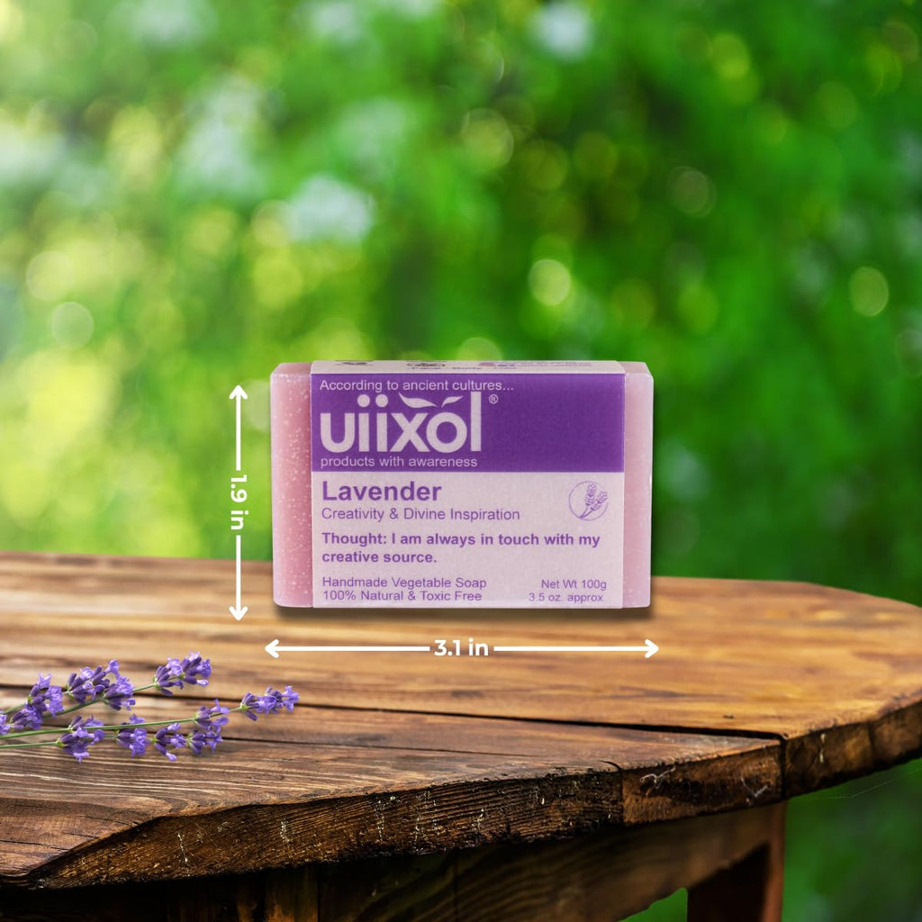 Uiixol Handmade Soap Bars Set of 3: Lavender, Peppermint, Rosemary