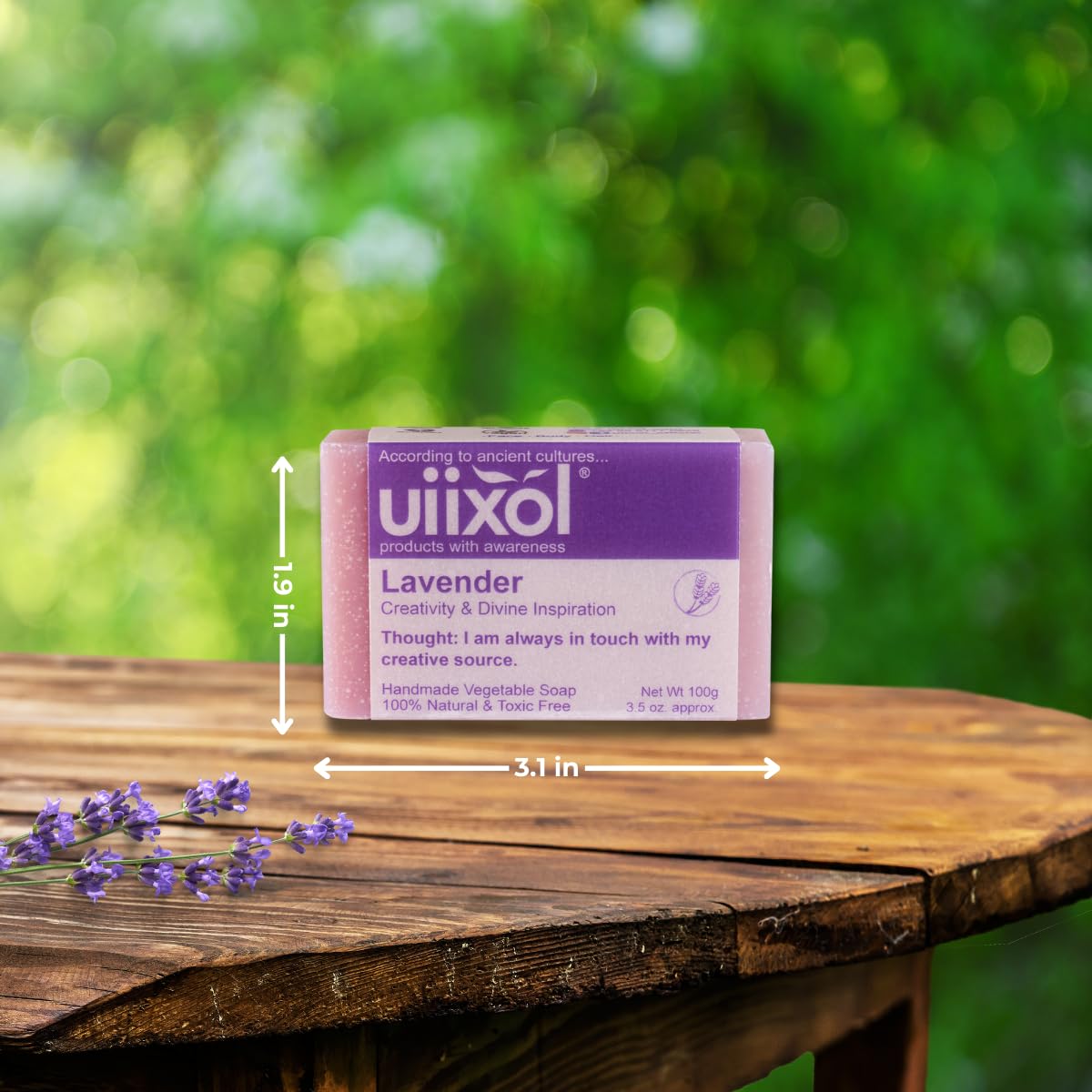 Uiixol Handmade Soap Bars Set of 3: Lavender, Peppermint, Rosemary