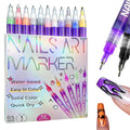 UKM 12 Colors Nail Art Pens - Quick-Dry Nail Markers for Home Salon (1 Set)